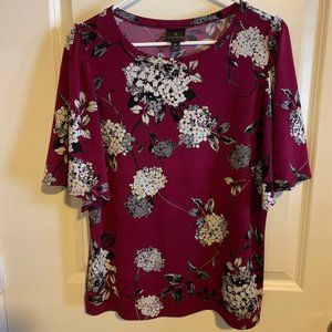 Worthington Floral Blouse Size M